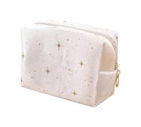 Travel Makeup Bag Cosmetic Pouch Spacious Velvet Cosmetic Bag Travel Toiletry Organizer with Star Pattern Portable Makeup Case
