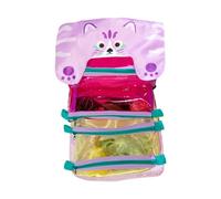 Travel Makeup Bag - Foldable Organizer, Large Cosmetic Pouch | 63x28cm Memory Foam Fabric Storage Bag, Detachable Compartments, Canvas Products Organizer