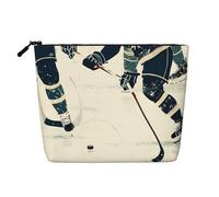 Travel Makeup Bag for Women Large Capacity Cosmetic Bags Waterproof Portable Toiletry Bag Ice Hockey Pattern Make Up Bags with Zipper Aesthetic Makeup Organizer for Ladies Gift