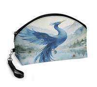 Travel Makeup Bag for Women Large Capacity Leather Cosmetic Bags Organizer Portable Toiletry Bag The Green Phoenix Plays by The Stream Make Up Bags Small Cosmetic Case Waterproof Zipper Pouch