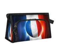 Travel Makeup Bag for Women Men 3D France Flag Soccer Football Cosmetic Wash Pouch Bag Toiletry Toiletries Shower Bag Organizer