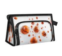 Travel Makeup Bag for Women Men 3D Sports Ball Basketball Cosmetic Wash Pouch Bag Toiletry Toiletries Shower Bag Organizer