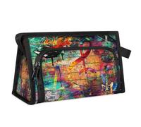 Travel Makeup Bag for Women Men Abstract Art Music Note Theme Cosmetic Wash Pouch Bag Toiletry Toiletries Shower Bag Organizer