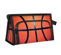 Travel Makeup Bag for Women Men Basketball Sport Ball Print Cosmetic Wash Pouch Bag Toiletry Toiletries Shower Bag Organizer