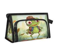 Travel Makeup Bag for Women Men Cartoonfunny Frog Cosmetic Wash Pouch Bag Toiletry Toiletries Shower Bag Organizer