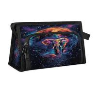 Travel Makeup Bag for Women Men Colorful Galaxy Elephant Cosmetic Wash Pouch Bag Toiletry Toiletries Shower Bag Organizer