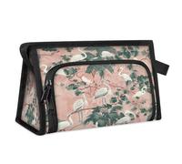 Travel Makeup Bag for Women Men Flamingos Herons Palm Cosmetic Wash Pouch Bag Toiletry Toiletries Shower Bag Organizer