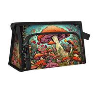 Travel Makeup Bag for Women Men Flower Mushroom Floral Cosmetic Wash Pouch Bag Toiletry Toiletries Shower Bag Organizer