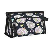 Travel Makeup Bag for Women Men Flowers Sugar Skull Cosmetic Wash Pouch Bag Toiletry Toiletries Shower Bag Organizer