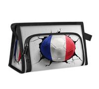 Travel Makeup Bag for Women Men France Football Flag Ball Cosmetic Wash Pouch Bag Toiletry Toiletries Shower Bag Organizer