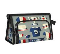 Travel Makeup Bag for Women Men France Sports Football Flag Cosmetic Wash Pouch Bag Toiletry Toiletries Shower Bag Organizer