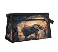 Travel Makeup Bag for Women Men Galaxy African Elephant Cosmetic Wash Pouch Bag Toiletry Toiletries Shower Bag Organizer