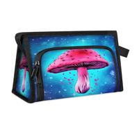 Travel Makeup Bag for Women Men Galaxy Night Mushroom Cosmetic Wash Pouch Bag Toiletry Toiletries Shower Bag Organizer