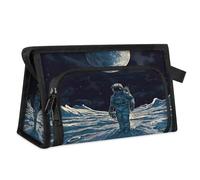Travel Makeup Bag for Women Men Galaxy Planet Astronauts Cosmetic Wash Pouch Bag Toiletry Toiletries Shower Bag Organizer