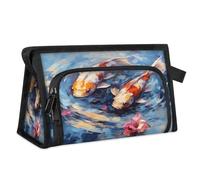 Travel Makeup Bag for Women Men Japan Koi Fish Watercolor Cosmetic Wash Pouch Bag Toiletry Toiletries Shower Bag Organizer