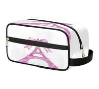 Travel Makeup Bag for Women Men Kids Girls Boys Bow Knot Eiffel Tower Wash Pouch Bag Toiletry Cosmetic Toiletries Organizer Shower Bag