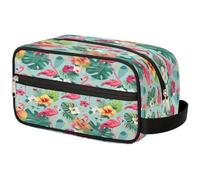 Travel Makeup Bag for Women Men Kids Girls Boys Tropical Flower Flamingos Wash Pouch Bag Toiletry Cosmetic Toiletries Organizer Shower Bag