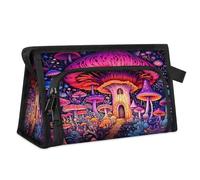 Travel Makeup Bag for Women Men Magic Mushroom Forest Colorful Cosmetic Wash Pouch Bag Toiletry Toiletries Shower Bag Organizer