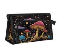 Travel Makeup Bag for Women Men Magic Mushroom Galaxy Cosmetic Wash Pouch Bag Toiletry Toiletries Shower Bag Organizer