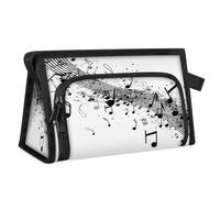 Travel Makeup Bag for Women Men Music Abstract Note Cosmetic Wash Pouch Bag Toiletry Toiletries Shower Bag Organizer