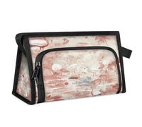 Travel Makeup Bag for Women Men Palm Leaves Flamingos Cosmetic Wash Pouch Bag Toiletry Toiletries Shower Bag Organizer