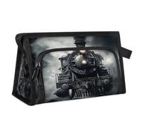 Travel Makeup Bag for Women Men Retro Vintage Steam Train Cosmetic Wash Pouch Bag Toiletry Toiletries Shower Bag Organizer