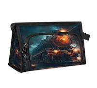 Travel Makeup Bag for Women Men Vintage Old Steam Train Cosmetic Wash Pouch Bag Toiletry Toiletries Shower Bag Organizer