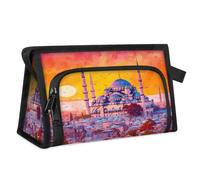 Travel Makeup Bag for Women Men Watercolor Europe City Scenery Cosmetic Wash Pouch Bag Toiletry Toiletries Shower Bag Organizer