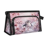 Travel Makeup Bag for Women Men Winter Flower Penguin Cosmetic Wash Pouch Bag Toiletry Toiletries Shower Bag Organizer