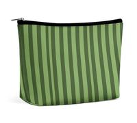Travel Makeup Bag Large Capacity Cosmetic Bags for Women Waterproof Portable Cosmetic Bag Storage Bag Flamingos Watercolor Tropics Printed Toiletry Bag, Classic Green Striped, One Size