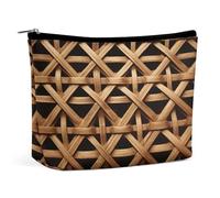 Travel Makeup Bag Large Capacity Cosmetic Bags for Women Waterproof Portable Cosmetic Bag Storage Bag Sunshine Sunflower Printed Toiletry Bag, Wicker Woven Grid, One Size