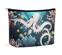 Travel Makeup Bag Large Capacity Cosmetic Bags for Women Waterproof Portable Cosmetic Bag Storage Bag Marine Life Printed Toiletry Bag, Marine Life, One Size