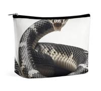Travel Makeup Bag Large Capacity Cosmetic Bags for Women Waterproof Portable Cosmetic Bag Storage Bag Compass And Old World Map Printed Toiletry Bag, Cobra Snake, One Size