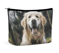 Travel Makeup Bag Large Capacity Cosmetic Bags for Women Waterproof Portable Cosmetic Bag Storage Bag Native American Dream Catcher Printed Toiletry Bag, Funny Golden Retriever, One Size
