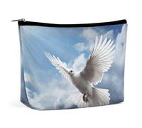 Travel Makeup Bag Large Capacity Cosmetic Bags for Women Waterproof Portable Cosmetic Bag Storage Bag View of Fantasy River Printed Toiletry Bag, Peace Dove, One Size