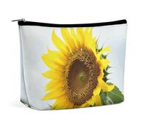 Travel Makeup Bag Large Capacity Cosmetic Bags for Women Waterproof Portable Cosmetic Bag Storage Bag Flamingos Watercolor Tropics Printed Toiletry Bag, Bloom Sunflower, One Size