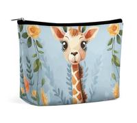 Travel Makeup Bag Large Capacity Cosmetic Bags for Women Waterproof Portable Cosmetic Bag Storage Bag Cute Giraffe Flowers Printed Toiletry Bag, Cute Giraffe Flowers, One Size