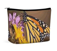Travel Makeup Bag Large Capacity Cosmetic Bags for Women Waterproof Portable Cosmetic Bag Storage Bag Pretty Beach And Seashell Printed Toiletry Bag, Monarch Butterfly, One Size