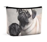 Travel Makeup Bag Large Capacity Cosmetic Bags for Women Waterproof Portable Cosmetic Bag Storage Bag Eagle Printed Toiletry Bag, Cute Pet Pug, One Size