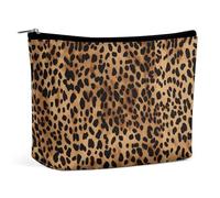Travel Makeup Bag Large Capacity Cosmetic Bags for Women Waterproof Portable Cosmetic Bag Storage Bag Blue Hibiscus Flower Printed Toiletry Bag, leopard patterned wallpaper, One Size