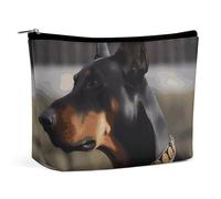 Travel Makeup Bag Large Capacity Cosmetic Bags for Women Waterproof Portable Cosmetic Bag Storage Bag I Love My Dog Dachshunds Printed Toiletry Bag, doberman, One Size