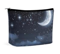 Travel Makeup Bag Large Capacity Cosmetic Bags for Women Waterproof Portable Cosmetic Bag Storage Bag Northern Aurora Night Printed Toiletry Bag, Nightsky Hanging Moon, One Size