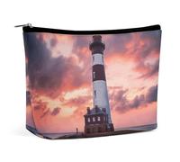Travel Makeup Bag Large Capacity Cosmetic Bags for Women Waterproof Portable Cosmetic Bag Storage Bag Sunflower Hand Painted Floral Printed Toiletry Bag, Beauty Lighthouse, One Size