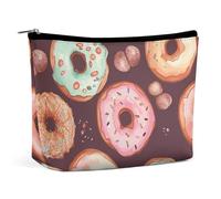 Travel Makeup Bag Large Capacity Cosmetic Bags for Women Waterproof Portable Cosmetic Bag Storage Bag Retro Modern Printed Toiletry Bag, Pretty donuts, One Size