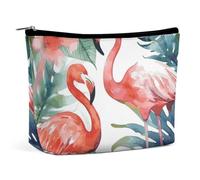 Travel Makeup Bag Large Capacity Cosmetic Bags for Women Waterproof Portable Cosmetic Bag Storage Bag Flamingos Watercolor Tropics Printed Toiletry Bag, Flamingos Watercolor Tropics, One Size
