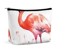 Travel Makeup Bag Large Capacity Cosmetic Bags for Women Waterproof Portable Cosmetic Bag Storage Bag Yellow Dragon Black Background Printed Toiletry Bag, Watercolor Flamingos, One Size
