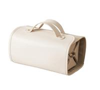 Travel Makeup Bag - Large Capacity Cosmetic Organizer, Foldable Toiletry Bag, Waterproof Makeup Bag, Removable Brush Compartments, Cosmetic Storage, beige, Se référer au descriptif, Refer to