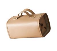 Travel Makeup Bag - Large Capacity Organizer, Foldable Cosmetic Bag, Waterproof Toiletry Bag, Removable Section Design | Store Cosmetic Brushes, brown, Please refer to the description, Please refer to