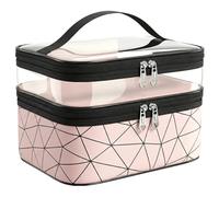 Travel Makeup Bag, Large Capacity Portable Organiser, Durable Cosmetics Storage Pouch, Multi-Compartment Toiletry Bag for Daily Use and Journeys, for Women Travel Essentials(23x17x16cm)