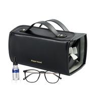 Travel Makeup Bag - Makeup Brushes Cosmetic Bag | Roll Up Foldable Cosmetic Bags | Makeup Organizer Bag | Leather Travel Makeup Bag, Black, Consulte la descripción, See description